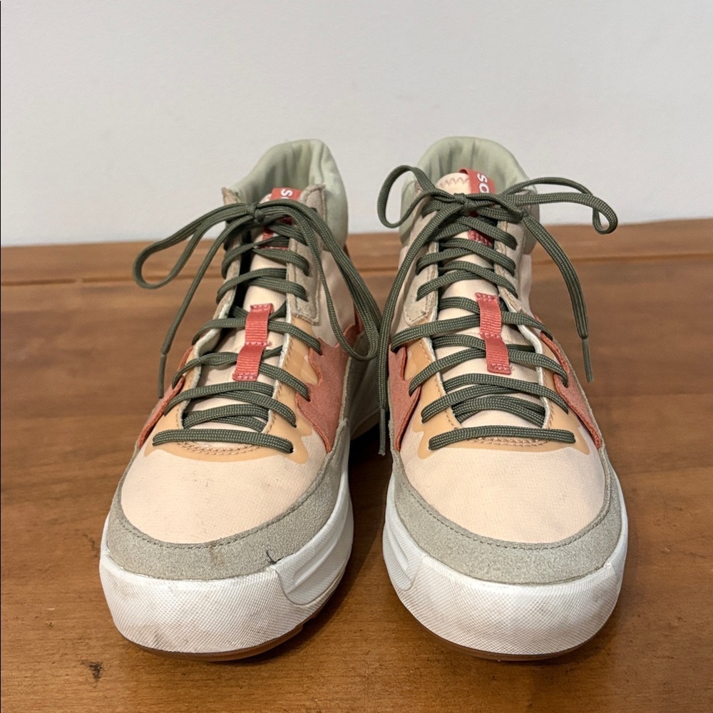 Sorel Ona 503 High-Top Sneakers in Pink, Cream, and Green Size 7.5 - Picture 2 of 16